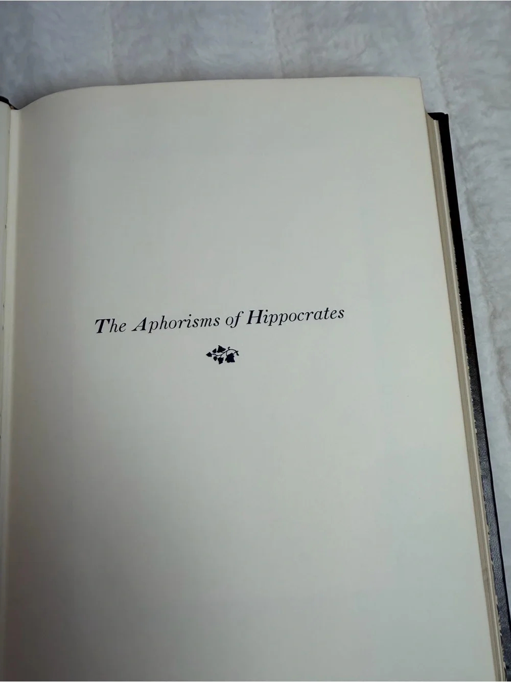 The Aphorisms of Hippocrates Leather Limited Edition Classics of Medicine